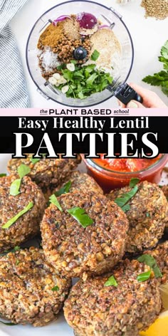 easy healthy lentil patties are the perfect appetizer for any meal