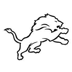 a black and white drawing of a lion leaping