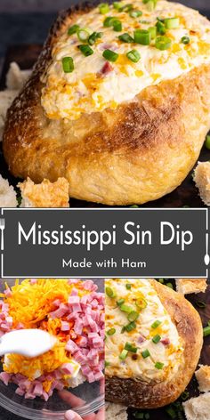 the mississippi sun dip is made with ham and cheese