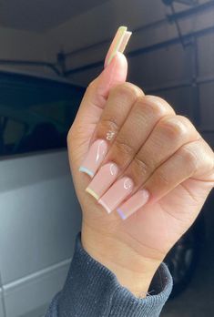 Square Acrylic Nail Inspiration, Middle Acrylic Nails, Med Length Acrylic Nails, Medium Length Nails Ideas, Medium Set Acrylic Nails, No French Tip Nails, Nails Acrylic Medium Length Square, Regular Acrylic Nails, Medium Length Acrylic Nails Square