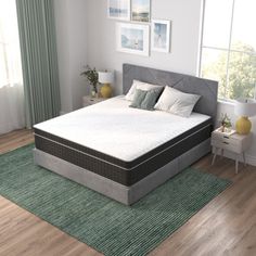 This 10" thick mattress has a pillow top and low motion transfer, so it's designed to let you stay asleep, even if your partner tosses and turns. Four layers of memory foam and pocket coils give it a decent firmness with a breathable, moisture-wicking design that helps keep you cool while sleeping. It also features edge support to ensure you can sleep on any spot without the mattress sagging, and it includes a polyester cover to retain mattress freshness. Compatible with adjustable bases (frame Sagging Mattress, Firm Pillows, Adjustable Base, Pillow Top Mattress, Sleep Pillow, Pillow Top, California King, Mattress Sizes, Duvet Comforters