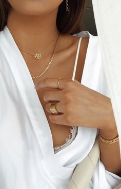 The Gold Cuban Link Chain and White Lover Bralette, shop online now x Gold Cuban Link Chain, Signature Necklace, Minimalist Wardrobe, Cuban Link Chain, Cuban Link, Link Chain, Solid 925 Sterling Silver, Perfect Match, Sale Items