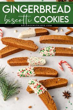 Check out this easy Gingerbread Biscotti recipe for Christmas or New Years! This classic Italian recipe shows you how to bake a spiced gingerbread biscotti similar to starbucks, and is perfect for Xmas and a crowd. Find these homemade Christmas cookies and more desserts on my blog. Italian Biscotti Recipe, Italian Biscotti