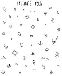 the cover art for tattoo's idea, which features hand drawn symbols and lettering