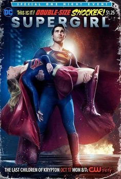 the movie poster for supergirl starring superman and his mother, who appears to be hugging her