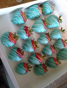 chocolate covered strawberries are arranged on a tray