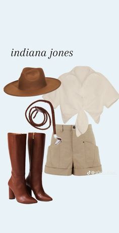 an image of a woman's outfit with boots and hat