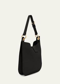 TOM FORD Tara Small Hobo Crossbody in Grained Leather - Bergdorf Goodman Hobo Crossbody Bag, Hobo Shoulder Bag, 5 Pounds, Open Top, T Strap, Bergdorf Goodman, Leather Crossbody Bag, Tom Ford, Leather Crossbody