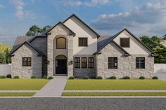 this is an artist's rendering of the front elevation of a new home for sale