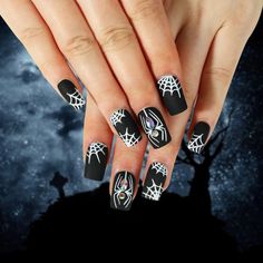 Nail Art Halloween, Long Press On Nails, Halloween Press On Nails, Short Press On Nails, Nagel Tips, Fake Nails With Glue, Halloween Nail Designs, Halloween Nail, Halloween Nail Art