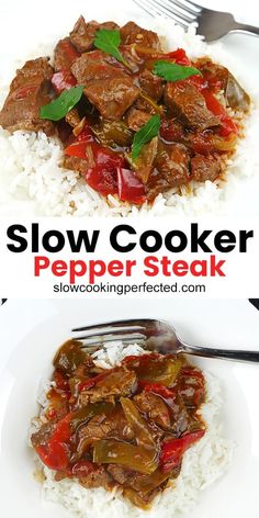 this slow cooker pepper steak is an easy and delicious meal