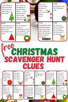 a christmas scavenger hunt is shown in this image