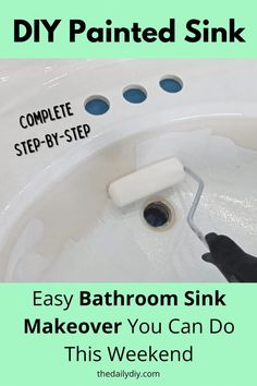 a bathroom sink with the words easy bathroom sink makeover you can do this weekend