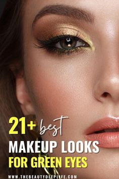 Light Eyeshadow Looks For Green Eyes, Gold Eye Makeup For Green Eyes, Makeup Looks 2023 Green Eyes, Evening Makeup Looks For Green Eyes, Formal Makeup Looks For Hazel Eyes, Eye Make For Green Eyes, Makeup To Accentuate Green Eyes, Smoky Makeup For Green Eyes, How To Do Eye Makeup For Green Eyes