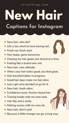 the new hair caption for instagram