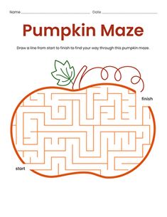 a pumpkin maze is shown with the words pumpkin maze