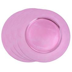 pink plates stacked on top of each other