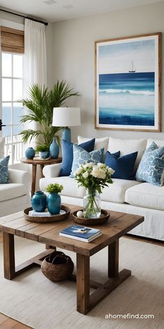 Coastal Interiors Summer Room Decor, Summer Interior, Haus Am See, Deco Studio, Coastal Living Rooms