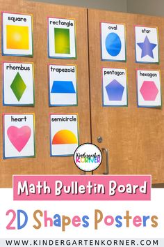 a bulletin board with different shapes on it