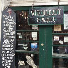 a store front with witch and magic written on it