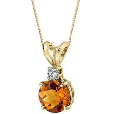 A Tale of Citrus and Citrine Brighten up any room with the freshness of our most citrusy gemstone. Wear often and shine bright. This classic pendant features round shape Peora natural Citrine gemstones in 14K yellow gold. Our natural Citrine gemstones are a unique gift from nature. By cutting them in a way that respects the rough's natural radiance, we ignite their inherent intensity and maximize their brilliance to deliver on our signature Peora standard. Handcrafted in pure 14K yellow gold goodness, this pendant has been carefully coated in an elegant finish. Our artisans are expertly trained in this process which fortifies the pendant's strength, shine and brilliance. Too many pieces on your wishlist and can't decide? Good problems to have! Our concierge stylists are here to help with a Citrine Pendant, Citrine Stone, Natural Citrine, Citrine Gemstone, Deco Jewelry, Gemstone Necklace Pendant, Diamond Pendant Necklace, Bead Earrings, 1 Carat