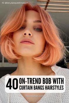 Tailor-made curtain bangs and a bob that works for you will create a hairstyle that's uniquely yours. Here's how to pair a bob with curtain bangs. Bangs Chin Length Hair, Short Bob With Curtain Bangs Thick Hair, How To Style A Bob With Curtain Bangs, Cool Bob Haircut Bangs, How To Style Bob With Curtain Bangs, Bob Hair Styles 2023, A Line Bob Curtain Bangs, Bob W Curtain Bangs, Asymmetrical Bob Curtain Bangs