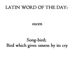 latin word of the day poem