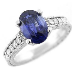 2.70ct Oval Blue Sapphire & Diamond Engagement by JewelryPoint, $2180.00 Blue Oval Solitaire Diamond Ring, Oval Diamond-cut Lab-created Sapphire Ring, Oval Blue Sapphire Ring With Diamond Cut, Gia Certified Oval Sapphire Ring For Anniversary, Gia Certified Oval Sapphire Anniversary Ring, Oval Lab-created Sapphire Ring With Diamond Cut, Oval Sapphire Diamond Ring With Diamond Cut, Elegant Oval Solitaire Sapphire Ring, Gia Certified Oval Sapphire Ring