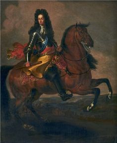 a painting of a man riding on the back of a horse