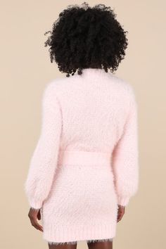 We're obsessed with how seasonally sweet the Glamorous Wintery Aura Light Pink Fuzzy Cable Knit Sweater Mini Skirt is! Fuzzy, chenille-like sweater knit shapes this cozy skirt with a cable knit design across the front of the bodycon silhouette. The high, elasticized waistband falls to a flirty mini hem, both adorned with contrasting ribbed knit. Pair with the matching sweater for a complete look! Fit: This garment fits true to size. Length: Mid-thigh. Size medium measures 17.75" from waist to he Chic Pink Cropped Sweater For Winter, Pink Mini Sweater Dress For Winter, Pink Fitted Cropped Sweater For Winter, Fitted Pink Cropped Sweater For Winter, Pink Knit Party Sweater, Pink Knit Sweater For Party, Pink Sweater Dress For Winter Party, Pink Fitted Chunky Knit Sweater, Fitted Pink Chunky Knit Sweater