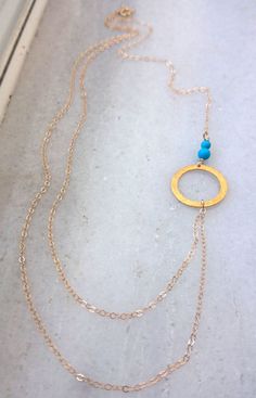 Layered necklace turquoise necklace assymetrical by OlizzJewelry Gold Minimalist Turquoise Necklace Gift, Turquoise Circle Jewelry For Gift, Minimalist Gold Turquoise Necklace, Minimalist Blue Circular Jewelry, Minimalist Blue Circle Jewelry, Gold Adjustable Minimalist Turquoise Necklace, Minimalist Adjustable Gold Turquoise Necklace, Adjustable Minimalist Gold Necklace, Gold Turquoise Necklace With Adjustable Chain