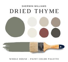 a paintbrush with different shades of grey and brown on it, including the words dried thye