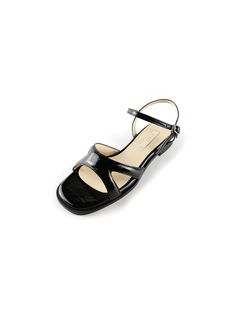 Editor's Notesclets presents feminine footwear that gives a comfortable accent in daily life. - Square open toes- X-shape upper design- Glossy crinkled leather- Supportive ankle strap with a buckle- Anti-slip outsole- Cushioned latex insole- Feminine and stylish mood Measurements (in.)- Size: KR 220MM (US 5) ~ KR 255MM (US 8.5)- Heels: 0.59 in.*Fit true to size Composition & Care- Material: Upper: Sky, Black - Cow Leather / Ivory - Sheep Leather / Lining: Synthetic Leathe Elegant Open Toe Flats With Removable Insole, Classic Open Toe Flats With Removable Insole, Classic Closed Toe Sandals With Penny Strap, Classic Flat Heel Sandals With Heel Strap, Classic Sandals With Flat Heel And Heel Strap, Formal Open Toe Flats With Heel Strap, Open Toe Sandals With Penny Strap, Classic Penny Strap Sandals, Medium Width, Elegant Open Toe Flats With Cushioned Footbed