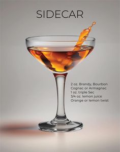 Looking for the perfect wall art for your bar cart or home? Look no further than this Sidecar minimalist poster.  This classic cocktail print is perfect to spruce up any space. The Retro vibe of this digital download looks great in any room! It's easy to use - Print it at home or take it to a professional printer and you're all set.  With its minimalist design and timeless cocktail, it's sure to make a statement in any room or bar cart setup.  Get yours today and add a touch of classic elegance to your decor! Sidecar Cocktail, Cocktail Drinks Alcoholic, Bourbon Drinks, Mixed Drinks Alcohol, Boozy Drinks, Art Bar, Cocktail Art, Mixed Drinks Recipes, Cocktail Drinks Recipes