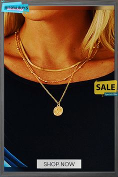 Simple Multi-layered Lotus Pendant Necklace Trendy Gold Layered Jewelry, Trendy Layered Gold Jewelry, Trendy Layered Multi-strand Jewelry, Trendy Multi-strand Layered Necklace As Gift, Trendy Multi-strand Layered Necklace For Gifts, Chic Layered Jewelry As A Gift, Chic Layered Jewelry For Gifts, Multi-strand Layered Necklace For Parties, Layered Multi-strand Necklace For Parties