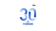 the 30 th anniversary fishman's logo with an airplane in the sky above it