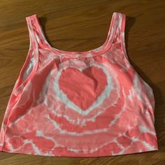 Never Worn. Good Quality. Heart Logo On Front Tops Shein, Pink Polka Dot Dress, Tank Crop Top, Mock Neck Tank, Halter Tank Top, Boho Glam, Girly Accessories, Heart Logo, People Shopping