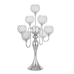 a silver candelabra with six lights on it