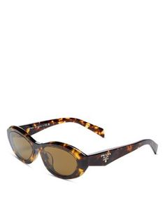 Prada Symbole Oval Sunglasses, 56mm Prada Oval Sunglasses, Sunglasses Prada Women, Retro Oval Brown Sunglasses, Luxury Brown Oval Sunglasses, Prada Baroque Sunglasses, 90s Sunglasses, Prada Sunglasses, Brown Brown, Oval Sunglasses