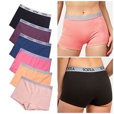 Top Rated Lot 6 Women Soft Stretch Cotton High Rise Sport Boxer Shorts Boyshort Underwear, Women Clothing Sporty Women's Boxer Briefs, Female Boxer Shorts, Women’s Boxer Shorts, Girls Boxers, Womens Boxer Briefs, Girl Boxers, Multi-pack Short Boxer Briefs For Loungewear, Cotton Boxer Briefs With Built-in Shorts For Sports, Skin Care Remedies