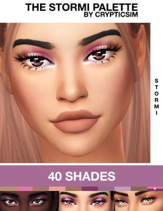 the different types of eyes are shown in this graphic style, including pinks and purples