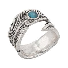 Connect with nature wearing the Montana Silversmiths� Feather Touch Attitude Wrap Ring. This outfit-enhancing accessory features a unique feather design that wraps seamlessly around your finger. A crafted turquoise stone adds a dynamic centerpiece to the top of the ring. Crafted from white metal alloy with silver plating and painted detailing, the Feather Touch Attitude Wrap Ring from Montana Silversmiths features a protective coating for lasting beauty. Ring measures .67"W x .14"H. One size fits most. Imported. Manufacturer style #: ARG5930.  Unique feather design;   Crafted turquoise stone;   White metal alloy with silver plating and painted detail;   Protective coating; Montana Silversmith Jewelry, Feather Touch, Antique Show, Wrap Ring, Tractor Supply, Feather Design, Wrap Rings, White Metal, Women Accessories Jewelry