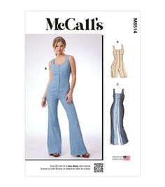 sewing pattern for misses and jumpsuits from the mccall patterns book, with instructions to sew