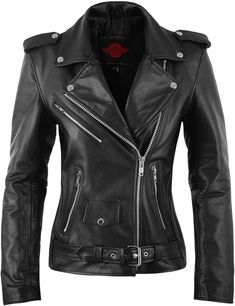 Amazon.com: Womens Leather motorcycle Jacket (as1, alpha, xx_l, regular, regular) : Automotive Leather Motorcycle Jacket Women, Vintage Motorcycle Jacket, Leather Jackets For Men, Bike Leathers, Cycle Gear, Motorcycle Jacket Women, Womens Moto Jacket, Biker Jacket Men, Motorcycle Jacket Mens