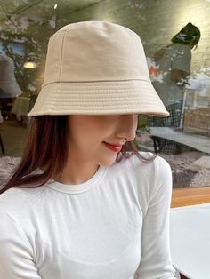 Beige Casual   Cotton Blends Plain Bucket Hat Embellished  Fall/Winter Women Accessories Winter Women, Bucket Hat, Cool Outfits, Fall Winter, Hair Cuts, Cotton Blend, Women Accessories, My Style, Hats