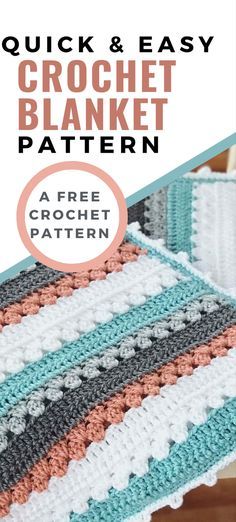 a crocheted blanket with the text quick and easy crochet blanket pattern