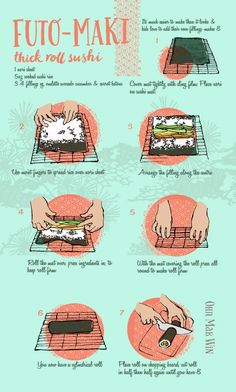 the instructions for how to make sushi