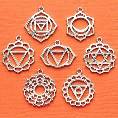 Chakra collection of silver tone charms, in a zinc alloy metal. Perfect for bracelets, pendants, earrings, zipper pulls, bookmarks and key chains! Measurements: 28mm to 32mm Hole Size: 2mm You will receive 1 set of 7 charms. PLEASE NOTE: From time to time I may need to substitute one of the charms for another of equal or greater value... all keeping with the theme of the collection. Need more? Just send us a message through the contact us form, instant chat, or at mailto:info@bohemianfindings.co Crimp Bead Covers, Weave Shop, Charm Collection, Beading Tools, Beading Needles, Custom Charms, Drop Beads, Wine Charms, Bead Shop