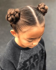 Playful Double Bun Delight Easy Children Hairstyles, Two Buns Hairstyle, Adorable Hairstyles, Easy Toddler Hairstyles, Sparkly Hair Accessories, Easy Little Girl Hairstyles, Bubble Ponytail, Fancy Hair, Twist Bun