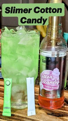 the ingredients to make a slimmer cotton candy drink